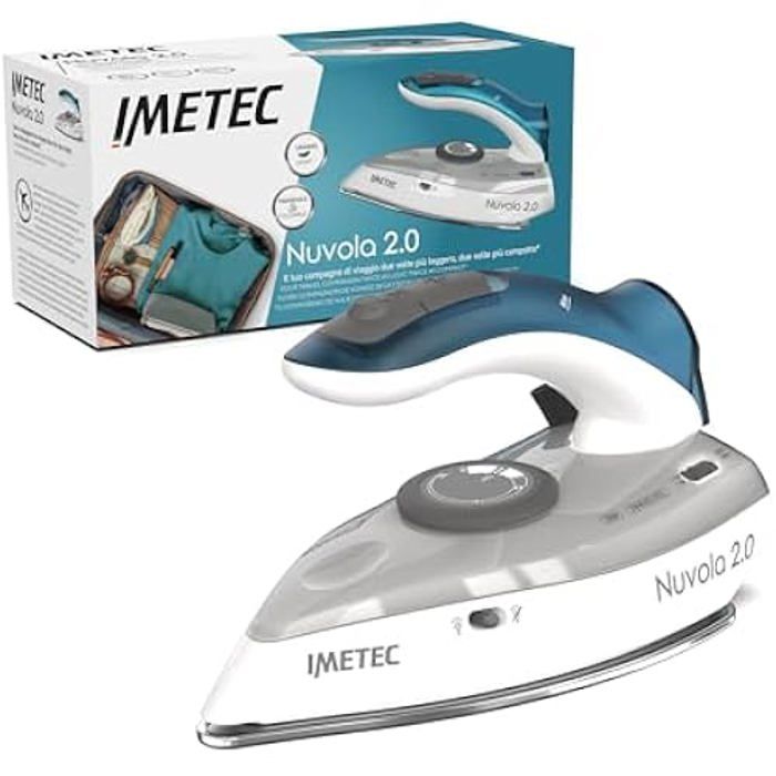 Imetec Steam Easy, Fer à Repasser Portable Vertical, Repassage Vertical Et Horizontal, Plaque Céramique, Triple Réglage De La Vapeur Et De La