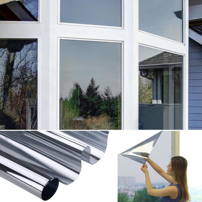 Film Miroir Fenetre 75x300cm Auto Adhesif Film Solaire Occultant 97 Anti Uv Film Vitrage Electrostatique Pour Bureau Maison Hotel Achat Vente Film Pour Vitrage Cdiscount