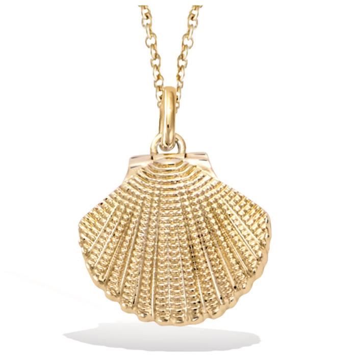 collier plaqué or et pendentif composition St Jacques