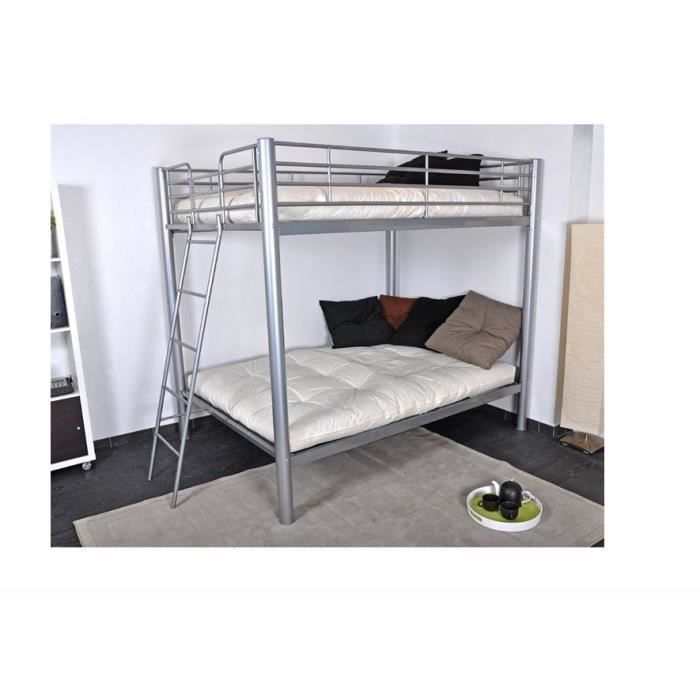 Lit Superposé 3 Places Occasion Lit Superpose 2 Matelas 140x190 4 Couchages 140x190cm Metal