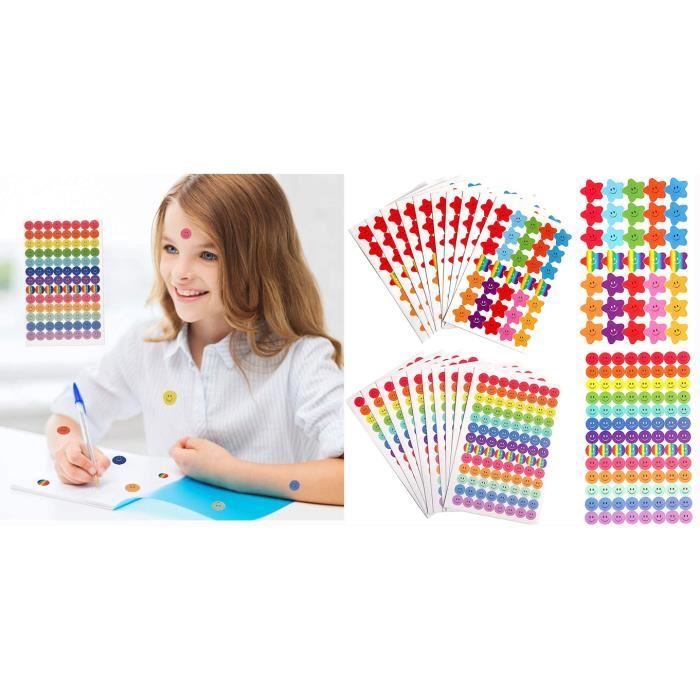 1200 Autocollants Smiley Enfant - Émotions Happy/Sad - 2,5 Cm - Pour Tableau Comportement École