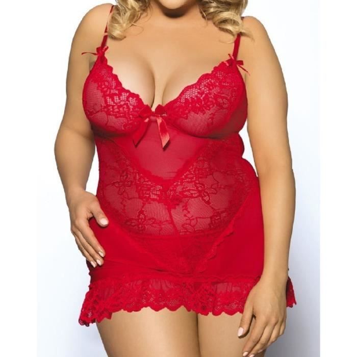 nuisette rouge grande taille