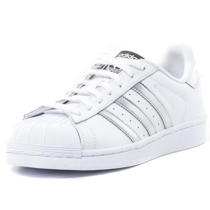 adidas superstar white silver