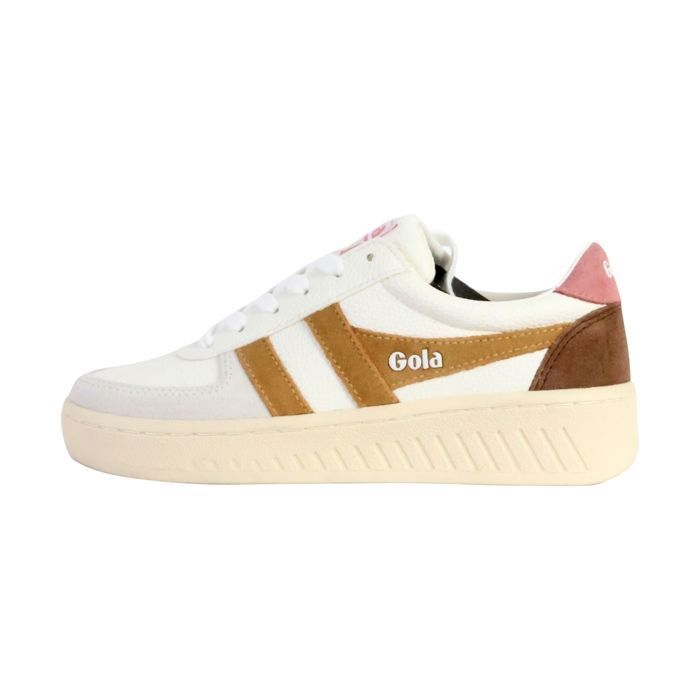 Gola Basket Cuir Gola Grandslam Trident - Blanc/Marron/Rose