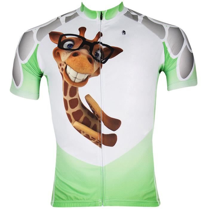 Tempsa Maillot De Cyclisme Homme Pour Vtt Maillot Girafe Sechage Rapide A Fermeture Eclair En Polyester Prix Pas Cher Cdiscount