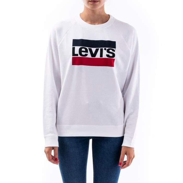 Pull sans capuche Levi's sweat sans capuche blanc femme Levi's