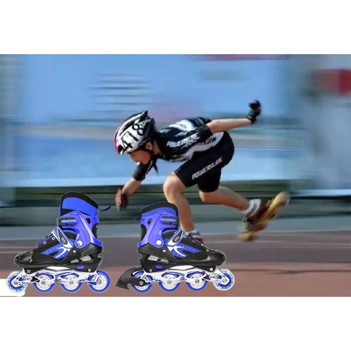 LBWT Roller Enfant Garcon,Skate Les Patins à roulettes sont Le Meilleur  Choix pour Les débutants.Quatre Niveaux de Taille Peuvent être ajustés  (Bleu/Rose) (Color : Blue, Size : 29) : : Sports et