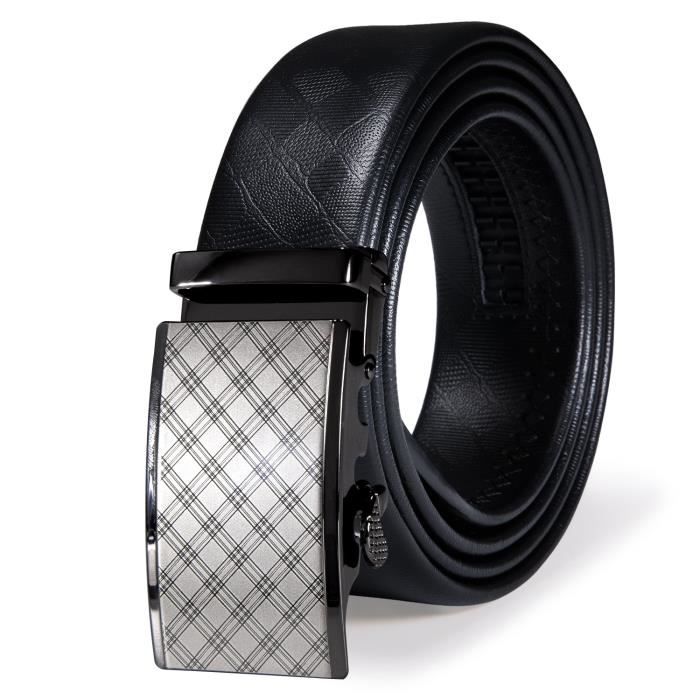 Largeur 160 cm ceinture en cuir noir pour hommes boucle coulissante automatique grise ceinture en cuir de vache pour hommes ba Pd 2236dea Cdiscount Pret a Porter