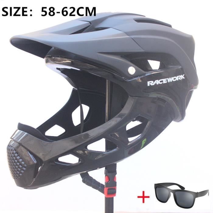 Casque VTT Intégral Lixada – Mentonnière Amovible, Visière, Caméra, 18 Aérations, Réglable 54-61 Cm, Léger