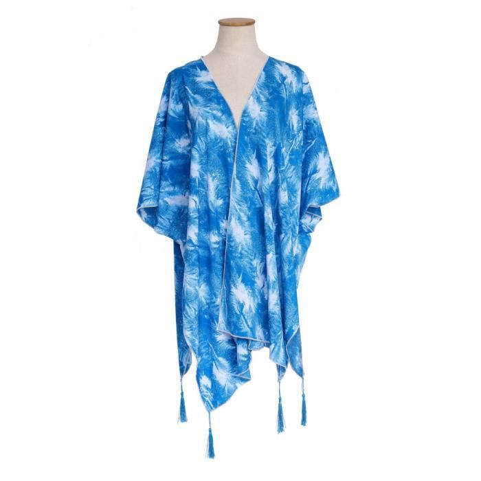 Beach Blouse Kimono Cardigan Holiday Robe Bikini Sunscreen Shirt