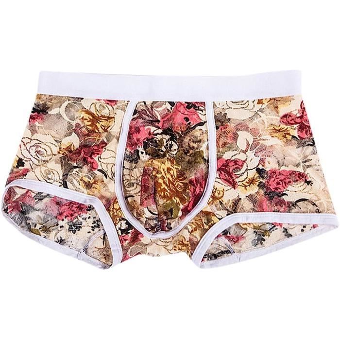 Calecon physiologique Boxers Homme Confort Sexy sexy Boxer culottes hommes briefs lingerie sous vetements dentelle blanc Blanc Cdiscount Pret a Porter