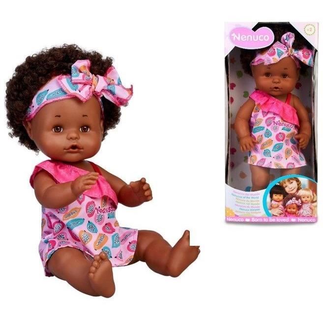 Poupée Nenuco Afro Style 35 cm - Fonction boit et fait pipi - Pour enfants à partir de 2 ans