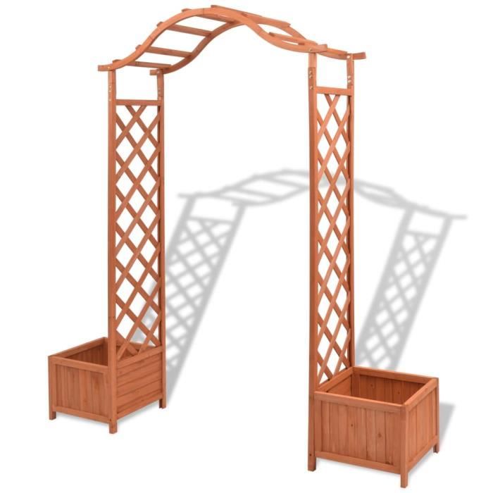 Arche Pour Rosiers Avec Jardinieres Treillis 180x40x205 Cm Achat
