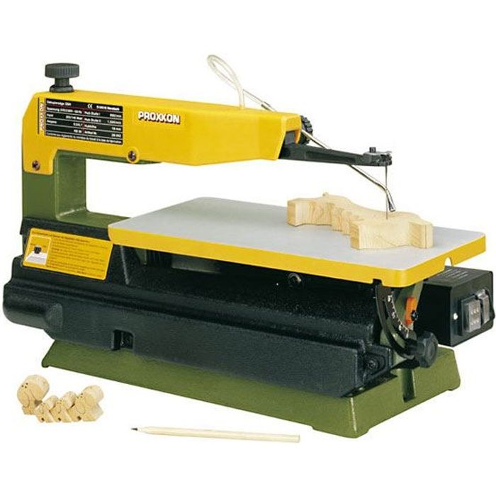 Scie à Découper - PROXXON - Dsh 28 092 - 5 Lames Incluses - Découpe Précise - Table en Fonte
