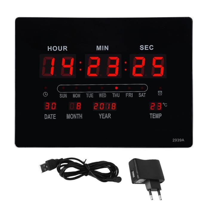 Sonomètre WiFi Mural - Mesure Bruit (30-130 DB), Température, Humidité - Écran LED - Pour Maison, Bureau, Atelier - Surveillance Environnementale