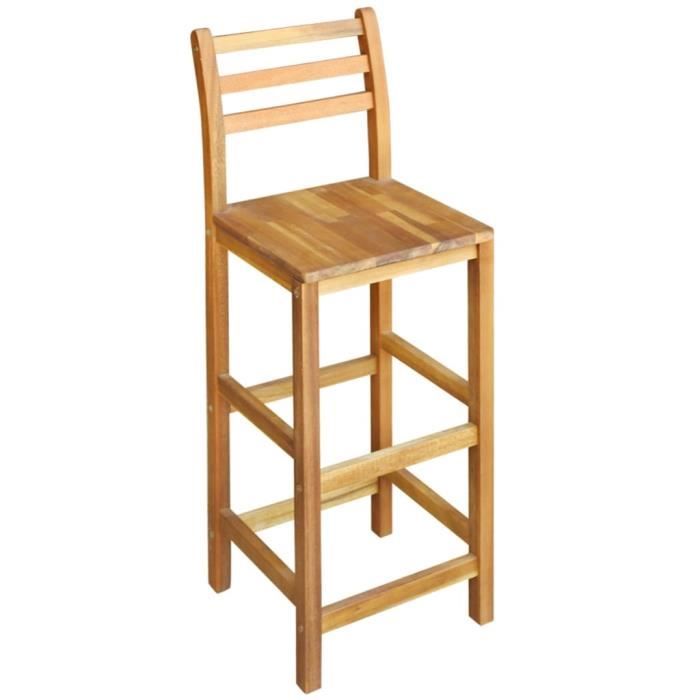 lex table et chaises de bar 3 pcs bois d'acacia massif - qqmora - azn63160