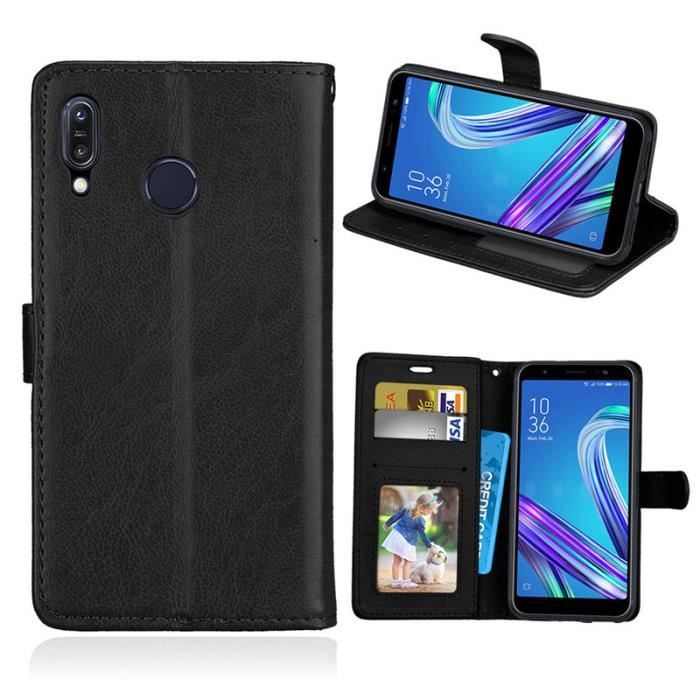 Coque Souple TPU Pour ASUS Zenfone Max M1 ZB555KL - Motif Carbone, Protection Anti-chocs, Bleu Foncé