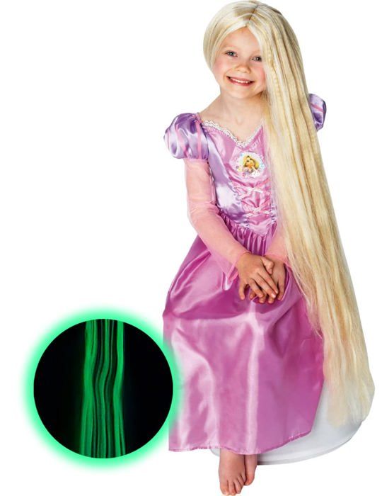 Perruque Raiponce avec m ches RUBIES 80 cm Jaune Enfant