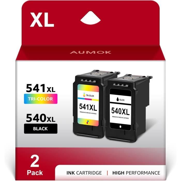 Cartouches Encre PG-540XL CL-541XL Compatibles Canon - Haut Rendement - Pour Pixma TS5150, MG3650, Etc.