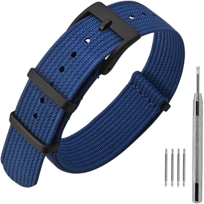 Bracelet De Montre En Nylon Avec Boucle En Acier Inoxydable, Sport Bande De Remplacement 16Mm