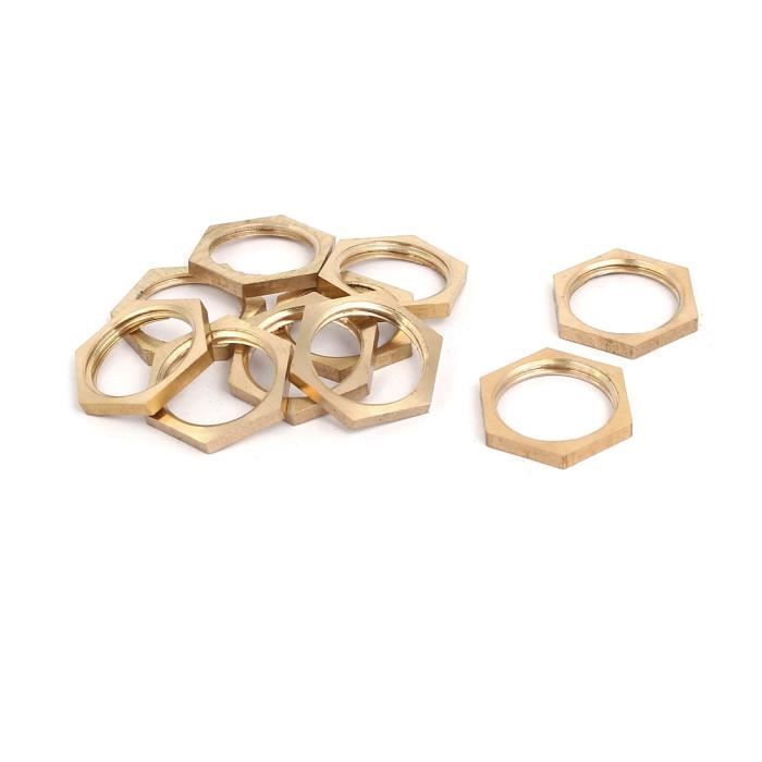 Lot De 10 écrous De Blocage Laiton Uxcell – Filetage Femelle 1/4 BSP, Fixation Tuyau