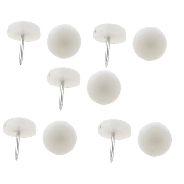 10 Patins De Meuble Métal Tête Ronde - Diamètre 14mm, Fixation 13mm, Uxcell