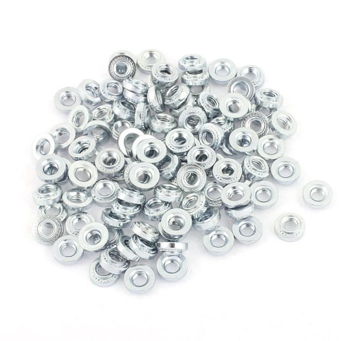 Écrous Autobloquants Moletés M4-3 Uxcell - Lot De 100 Pièces, Pour Tôle De 2mm D'épaisseur, Neuf