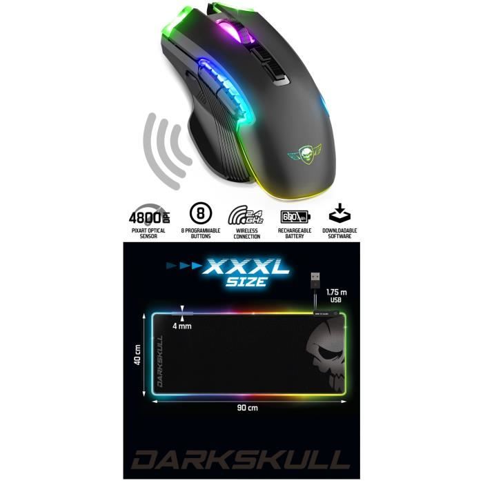 Souris sans fil - ELITE - M70 - 4800 DPI - 8 boutons - RGB rechargeable