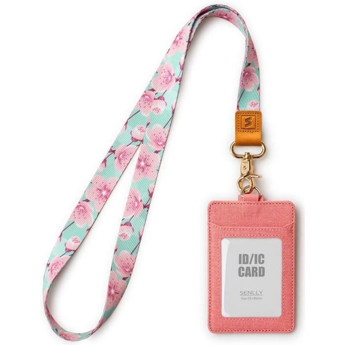 SENLLY ID Cadeau Porte-badge Avec Jolie Sangle De Cou, 2 Fentes Pour