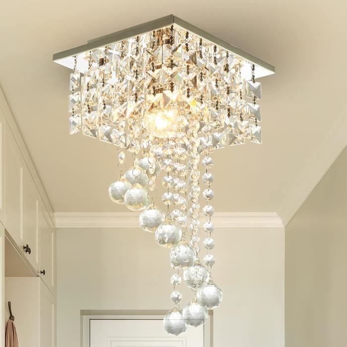 Lustre en cristal de lnaire de plafond moderne éclairage suspendu à ...