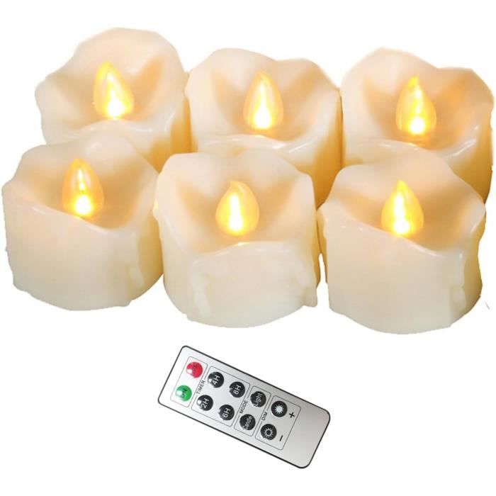 Bougies électriques Sans Flamme étanches IPX5 - Lot De 2 Avec Télécommande Et Minuterie - 30,4 Cm - Pour Extérieur Et Intérieur