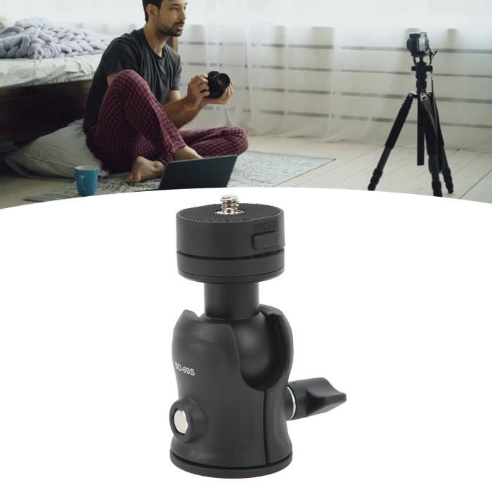 Support à Pince Mini Pour Trépied - Rotule 360° Pour Caméra, Smartphone | Fixation Métallique Robuste