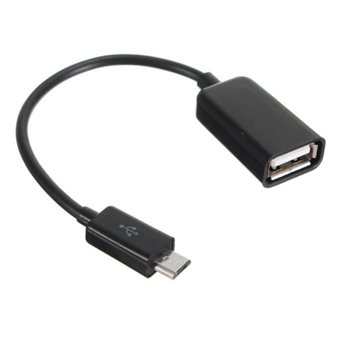 CABLE ADAPTATEUR USB FEMELLE vers MICRO USB MALE OTG pr TABLETTE SMARTPHONE HOST Noir