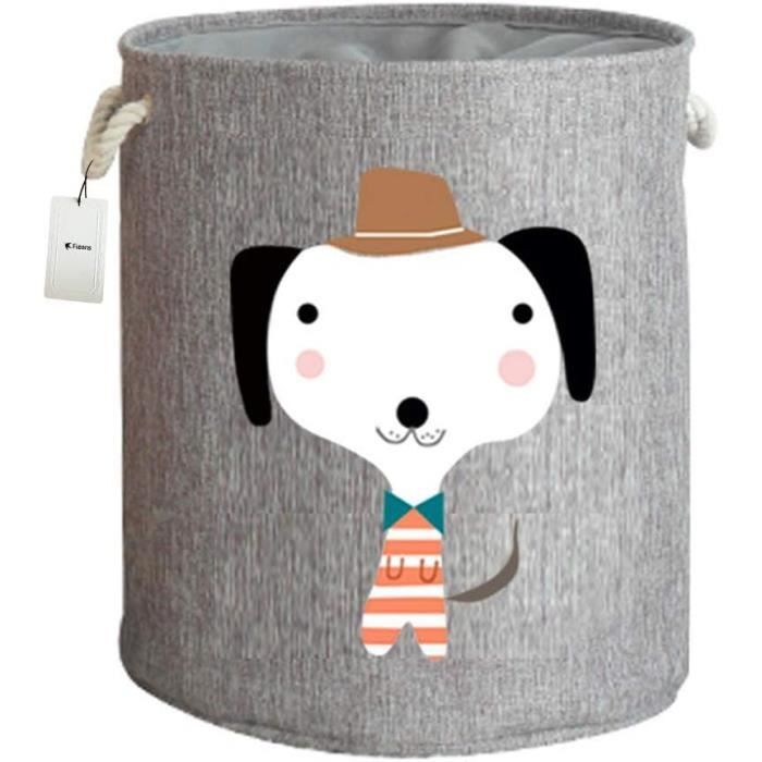 Panier De Rangement Enfant Fieans Hibou Gris - Grand Bac Pliable Motif Animal Pour Jouets, Vêtements Et Linge