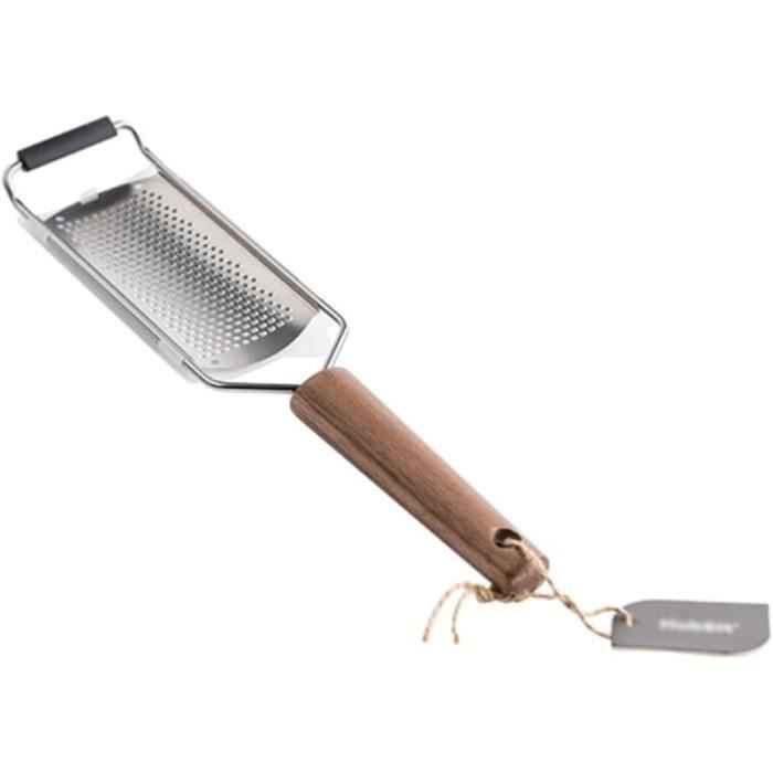 Râpe à Fromage En Bois Artisanale Avec Poignée Et Récipient - Râpe Manuelle Fromage, Citron, Chocolat - Bois & Inox