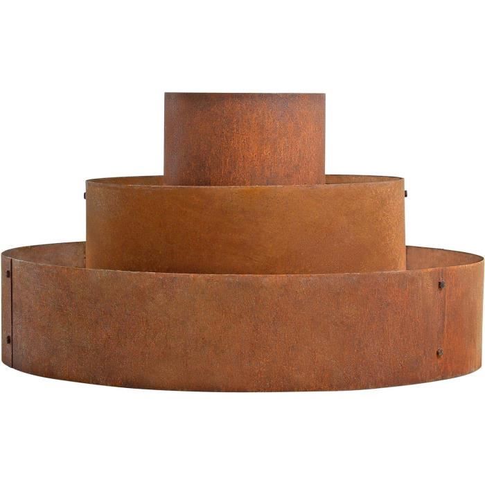 Pyramide De Plantation ESTEXO - 3 Anneaux Acier Corten - 40/80/120cm - Jardin Aromatique