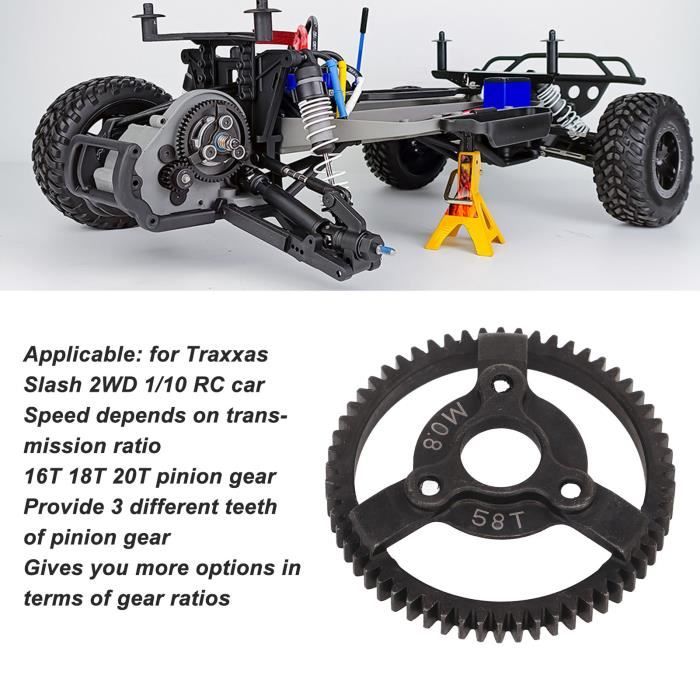 Engrenages Acier 32P 0,8M 52T Et Pignon 18T Pour RC Traxxas Slash 1/10, Kit De Transmission Avec Vis Et Joints