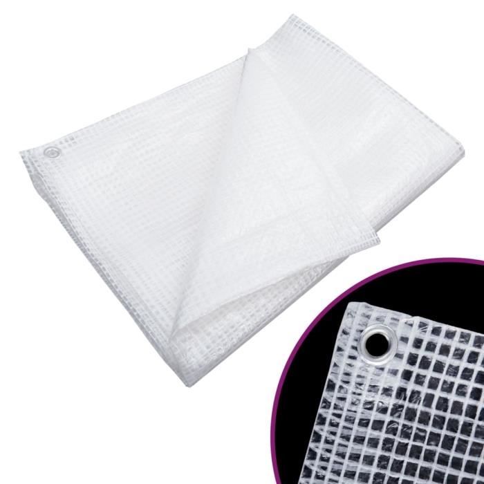 vidaXL Bâche de gaze 140 g-m² 6x8 m Blanc 151619