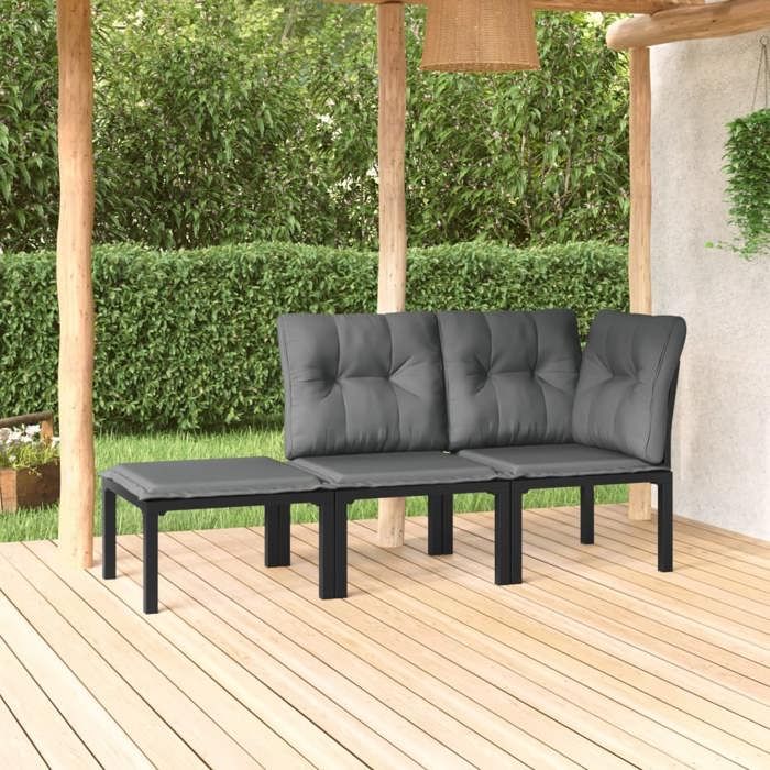 VIDAXL Ensemble Salon de Jardin 3 pcs - vue 2