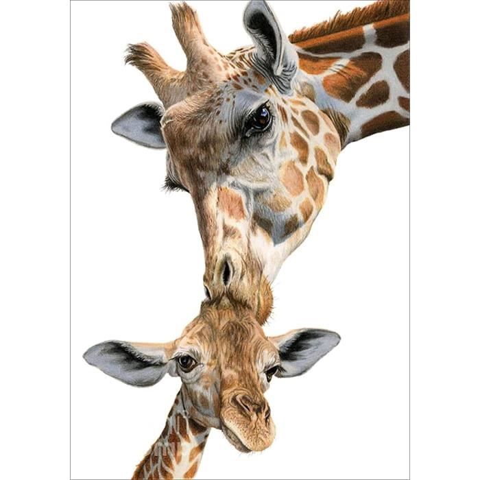 Kit Diamond Painting Girafe - 30x40 Cm - Art Par Numéros Avec Strass - Activité Créative Pour Adultes Et Enfants - 2