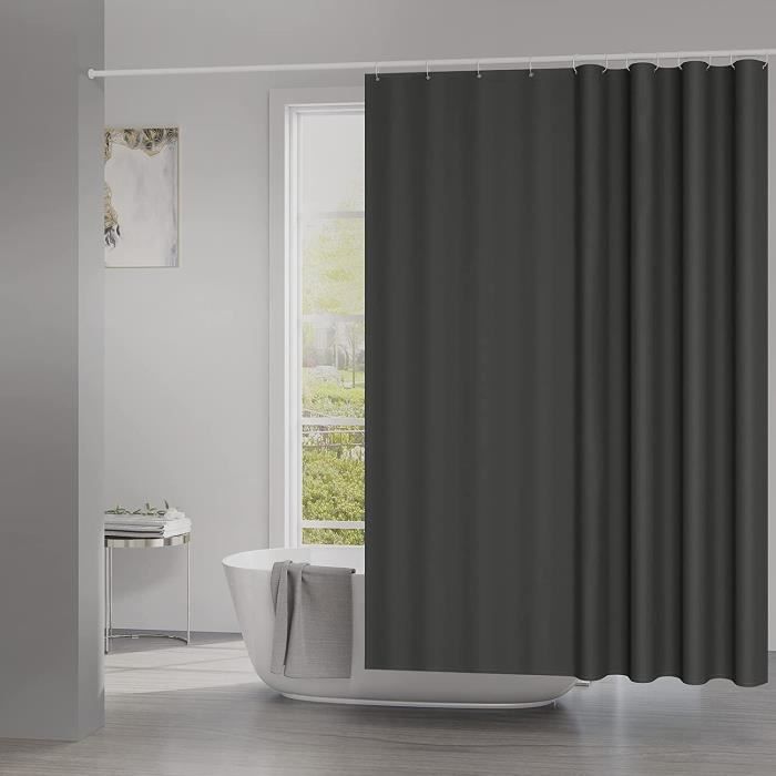 WOLTU Rideau de Douche Antimoisissure, Rideau de Baignoire 100 Polyester avec Œillets, Ourlet
