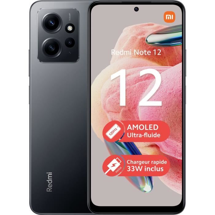 Smartphone XIAOMI Redmi Note 12 - 128Go - Double SIM - Gris - Cdiscount  Téléphonie