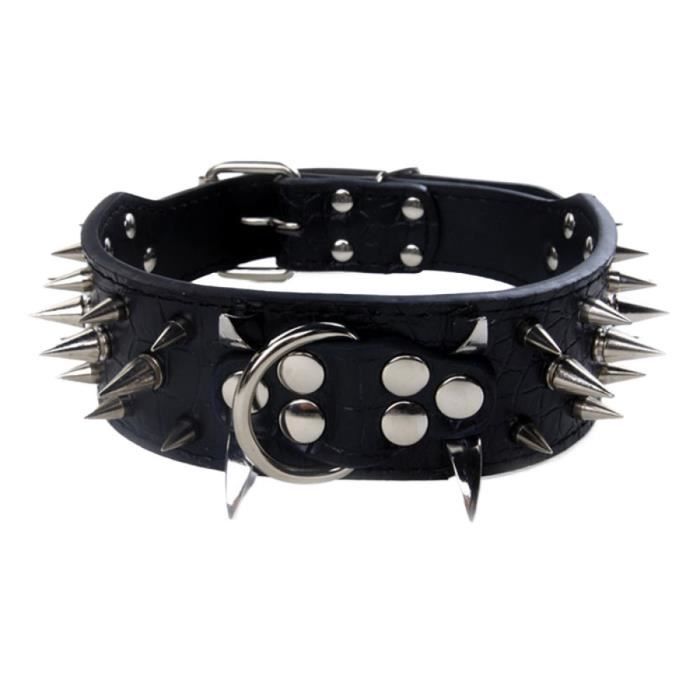 Meilleurs prix pour Pet Artist Collier De Chien Clouté En Cuir Luxueux Avec Pointes Pointues, Collier Pour Chiens Anti-Mordant