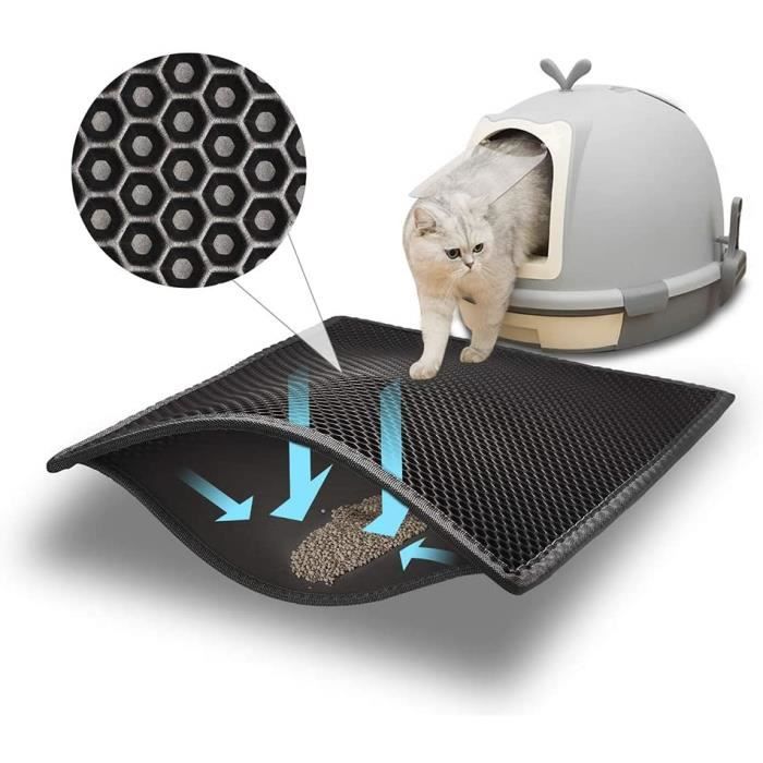 Tapis Litiere Pour Chat Bac A Litiere Pour Chats Grande Taille 50x40cm Impermeable Non Toxique Eva Double Couche En Nid D Abeille D Cdiscount