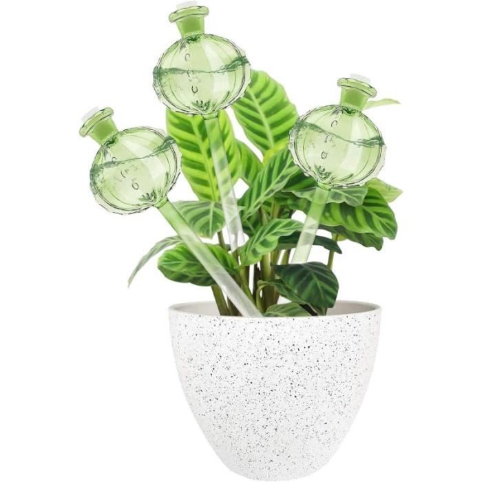 Lot De 6 Globes D'Arrosage Automatique Pour Plantes - Bulbes PVC Bleu Vert Transparent
