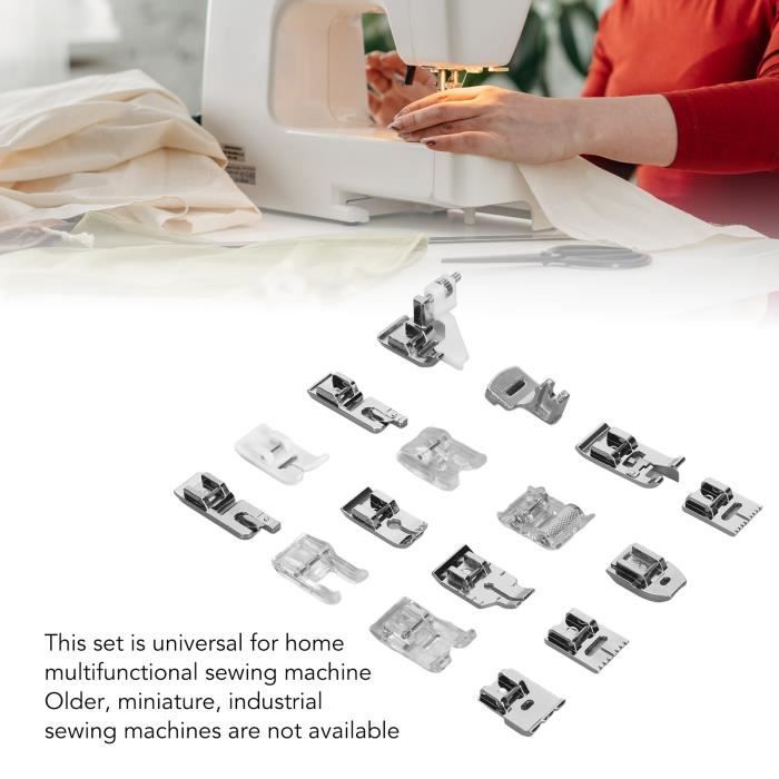 Kit de pieddebiche pour machine à coudre ZJCHAO 16 Piedsdebiche Acier inoxydable
