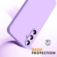 Coque et 2 Verres Trempés pour Samsung Galaxy A55 5G - Protection Silicone Liquide Violet Mat Anti-Rayures-1