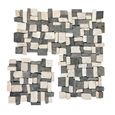 Carrelage mosaïque - Plaque de mosaïque mur et sol en marbre naturel coloris blanc-noir - 30 x 30 cm-1