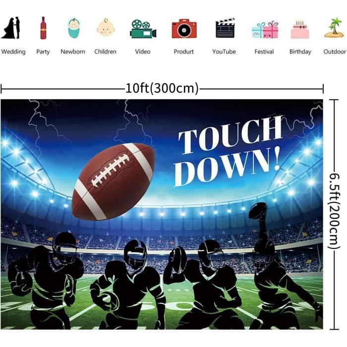 Toile De Fond Stade De Football 1.8x1.2m - Décoration Fête Photomaton - Anniversaire, Portrait