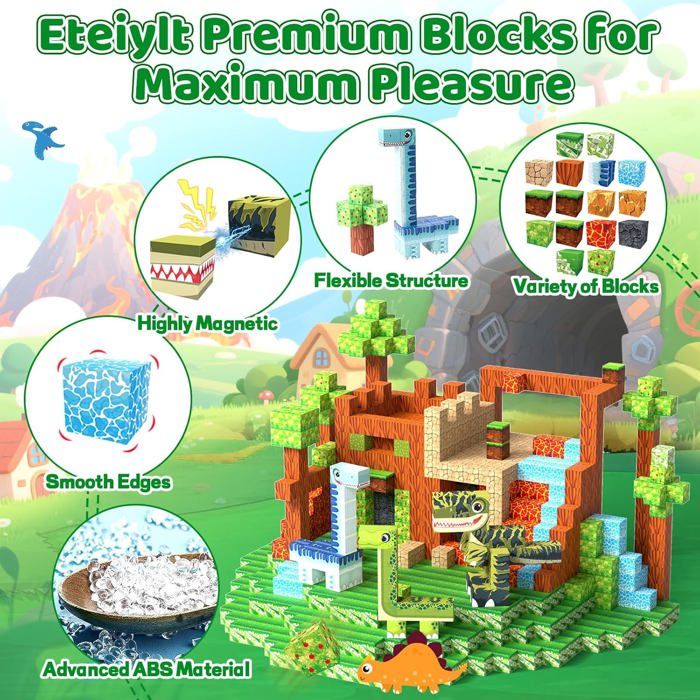 Pairez Toys Lot de 12 Blocs de Construction magnétiques de 1,65 Pouces pour Tout-Petits, Jouets sensoriels et Montessori pour garçons et Filles de 1, 2, 3 Ans